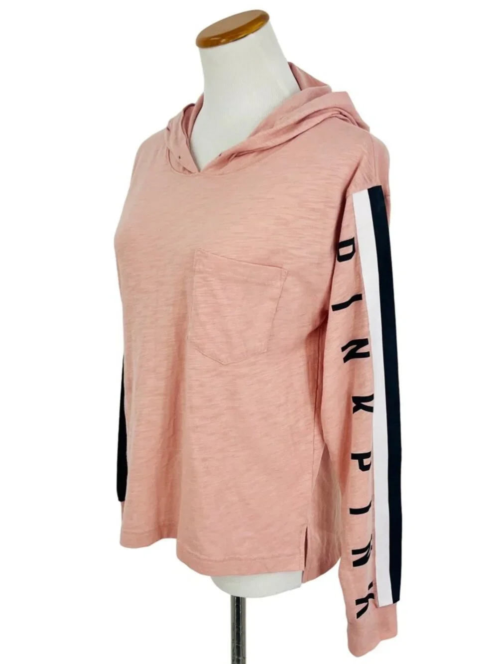 Victoria’s Secret PINK Hooded Blush Logo Top | Athleisure Y2K10s Tumblr Athletic - Picture 3 of 12